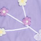 Girls' Lavender Round Neck Ruffle Sleeve Floral T-Shirt, लाइलेक, small