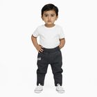Infants Dark Charcoal Black Regular Fit Elastic Waist Jeans, गहरा ग्रे, small image number null