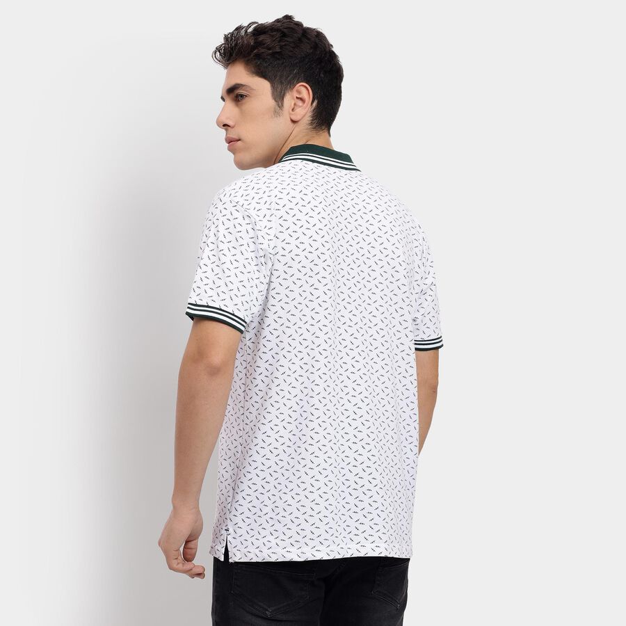 Men's 100% Cotton Collared Half Sleeves T-Shirt , हल्का हरा, large