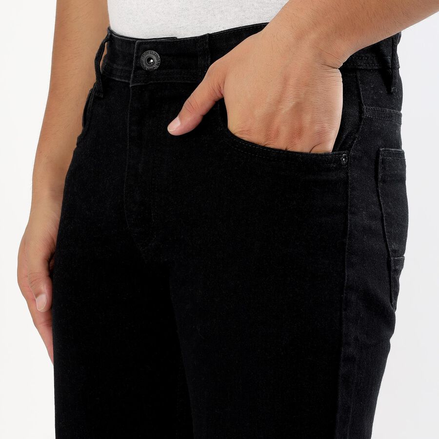 Men's Jet Black Slim Fit Jeans, Black, large image number null