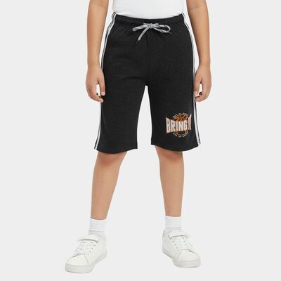 Boys' Charcoal Regular Fit Elastic Waist Jamaican Shorts
