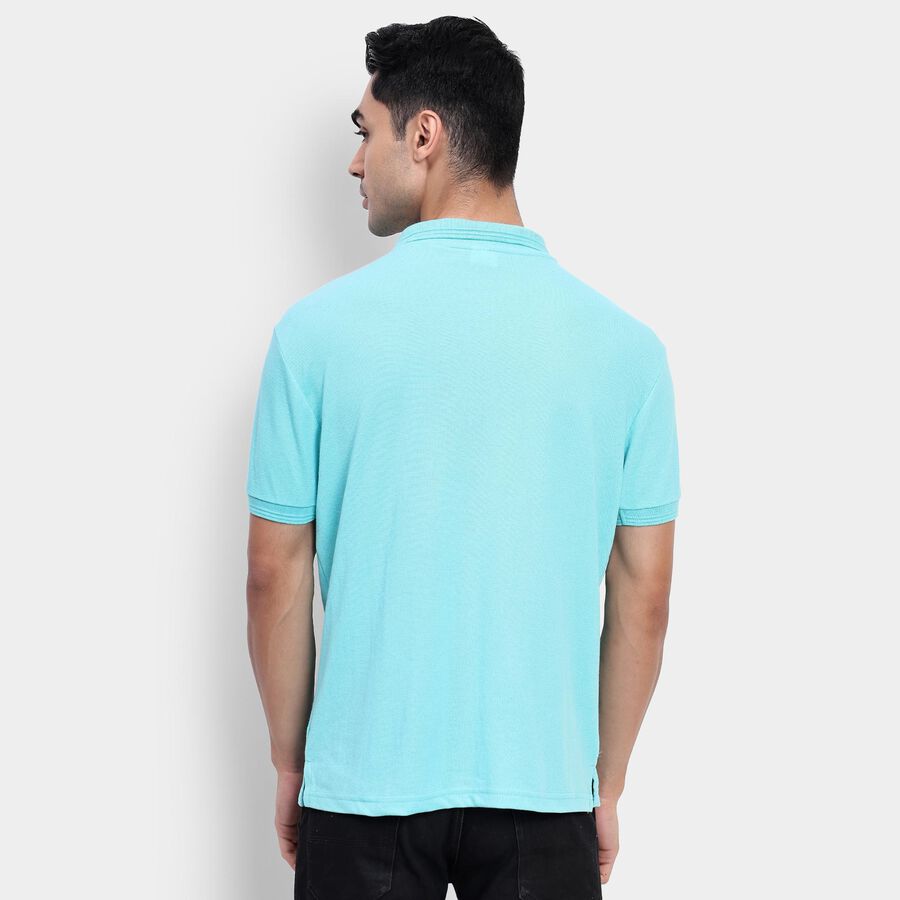 Men's Collared Half Sleeves T-Shirt, Aqua, large image number null