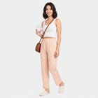 Women's Beige Straight Fit Heart Printed Pyjama, गहरा पीला, small