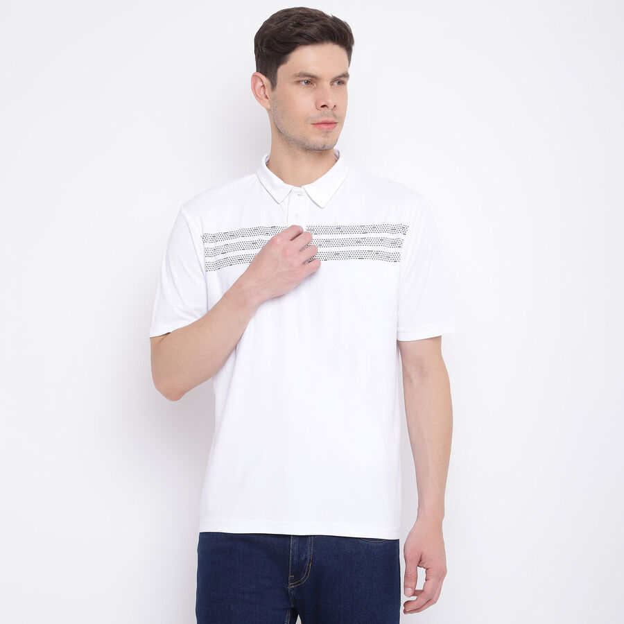 Printed Polo T-Shirt, White, large image number null