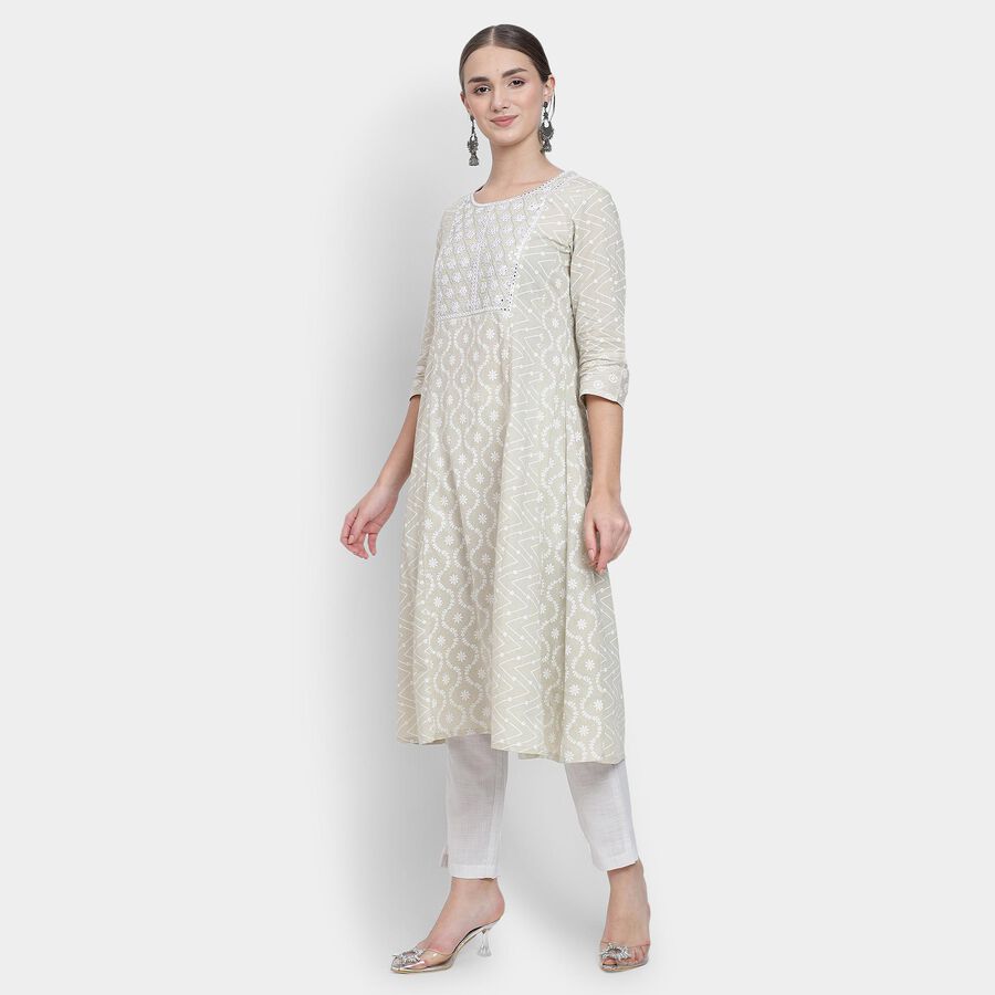 Ladies' 100% Cotton Kurta, Beige, large image number null