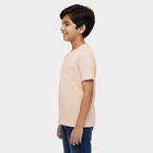 Boys' Off-White Cotton Round Neck Casual T-Shirt, ऑफ व्हाइट, small