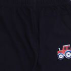 Infants' Midnight Navy Blue Regular Fit Tractor Graphic Cotton Pyjama, नेवी ब्लू, small
