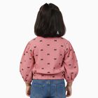 Girls Pink Round Neck Casual T-Shirt, गुलाबी, small