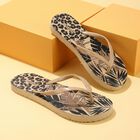 Women's Beige Printed Flip-Flop Slippers, गहरा पीला, small
