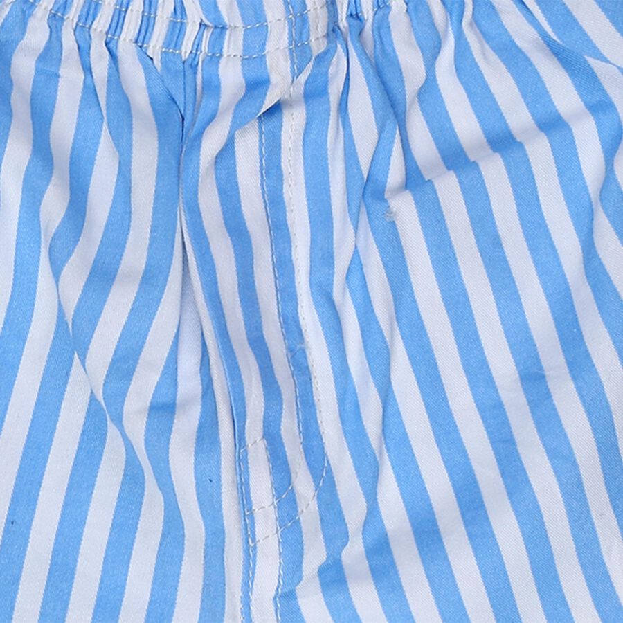 Infants' Navy Blue Regular Fit Anchor Printed Cotton Half Pant, मध्यम नीला, large