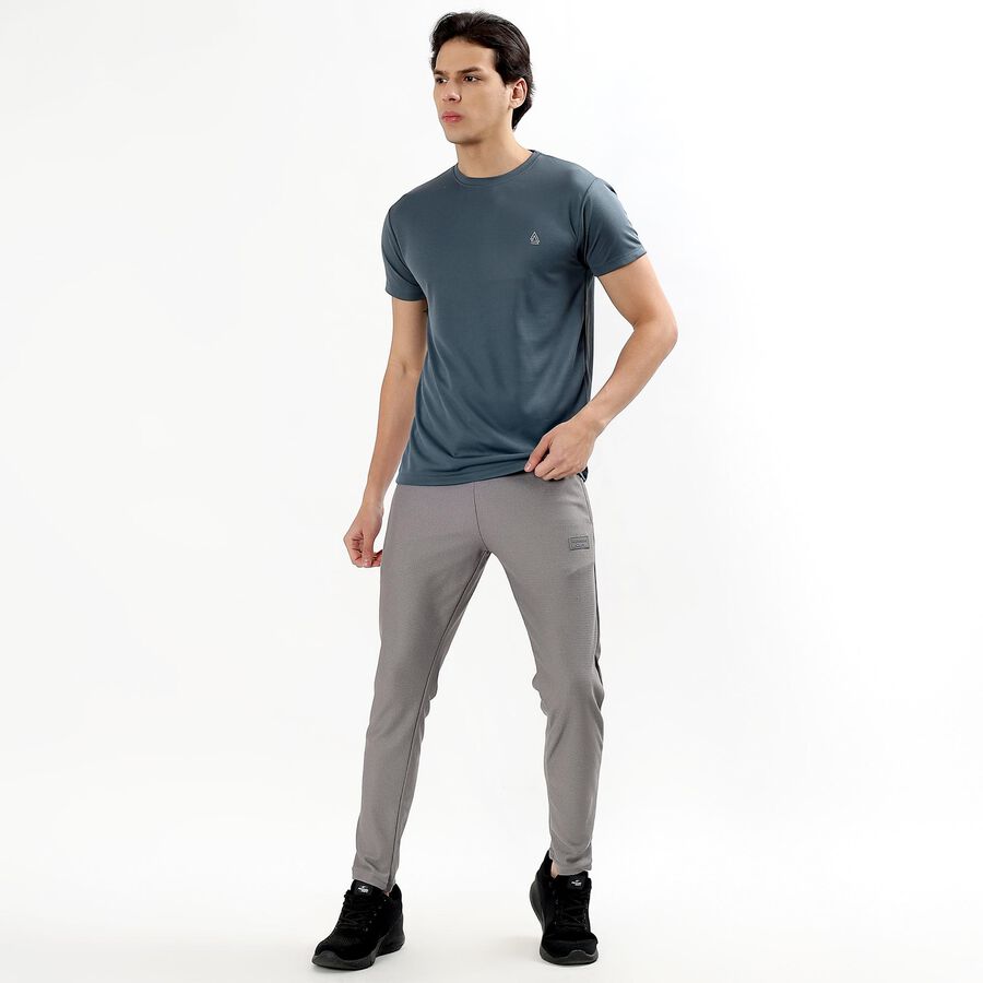 Men's Midnight Blue Crew Neck Athleisure Drifit T-Shirt, मध्यम नीला, large