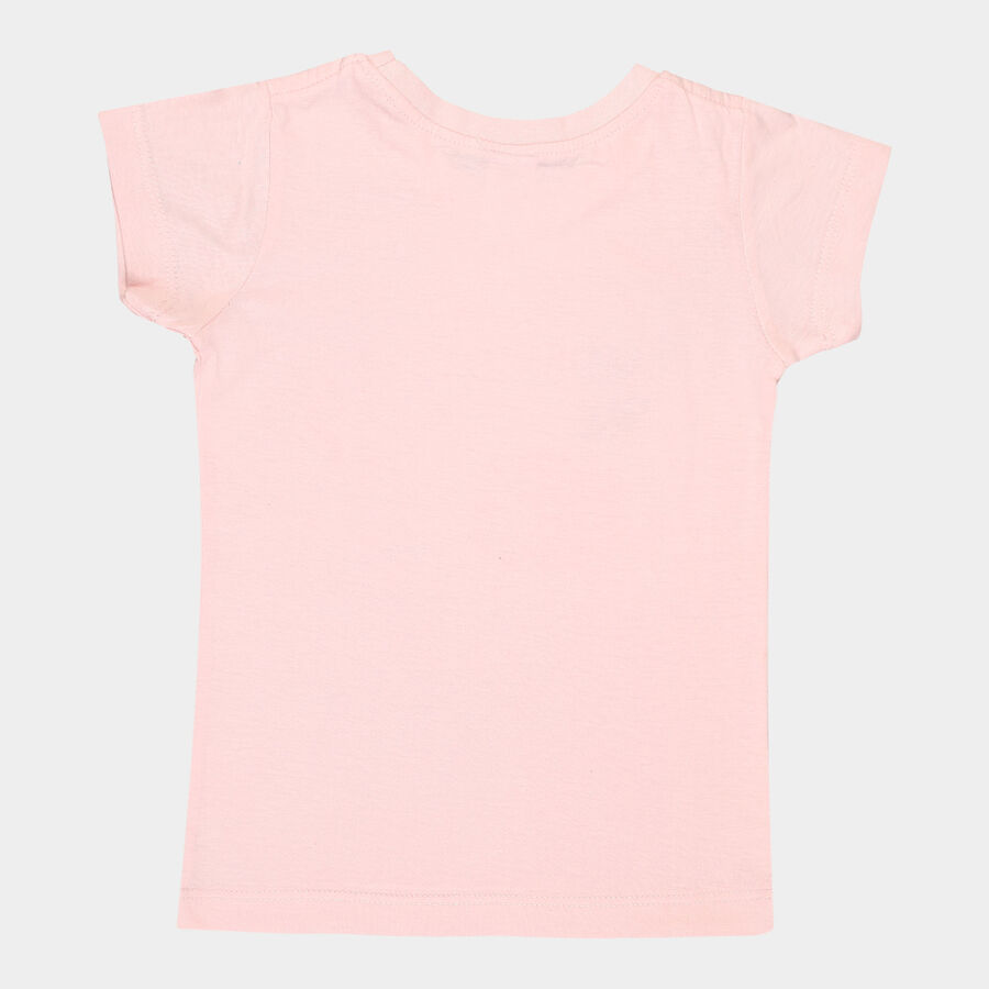 Girls Cotton T-Shirt, Peach, large image number null