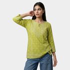 Women's Green Solid Straight Kurti, Light Green, small