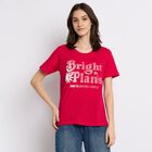 Ladies' 100% Cotton Round Neck T-Shirt , Fuchsia, small image number null
