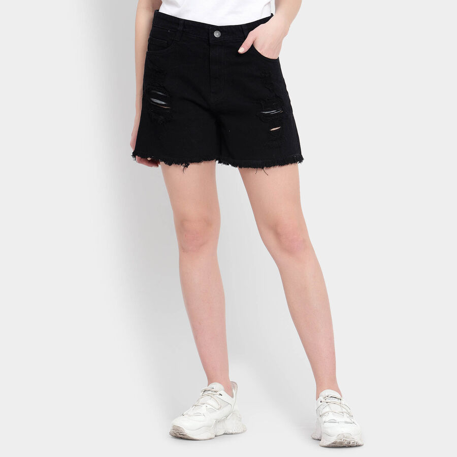 Cotton Shorts, काला, large image number null