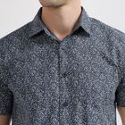 Men's Deep Midnight Navy Blue Cotton Regular Collar Casual Shirt, Navy Blue, small image number null