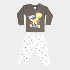 Infants Cotton Round Neck Baba Suit, Olive, small image number null