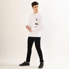 Men's Bright Snow White Crew Neck Casual T-Shirt, सफ़ेद, small image number null