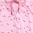 Girls Soft Rose Pink Regular Fit Polka Dot Printed Pyjama, Light Pink, small