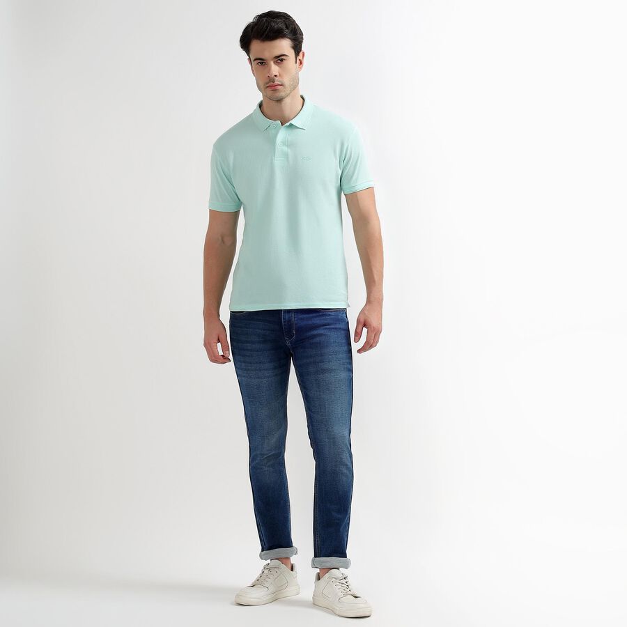 Men's Collared Half Sleeves T-Shirt, हल्का हरा, large image number null