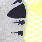 Boys' Light Grey and Neon Yellow Ankle-Length Patterned Socks Pack of 2, हल्का हरा, small