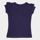 Girls Cotton Short Sleeve T-Shirt, Navy Blue, small image number null