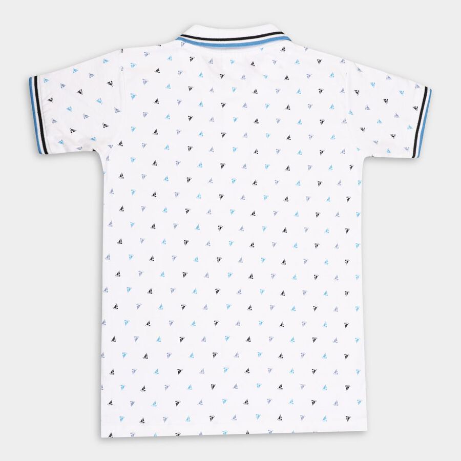 Boys' Cotton T-Shirt, सफ़ेद, large image number null
