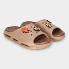 Boys Brown Slip-On Slide Sandals, Brown, small