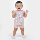 Infant Girl Pink Cotton Sleeveless Top and Shorts Set, Light Pink, small