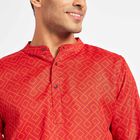 Printed Regular Kurta, Red, small image number null