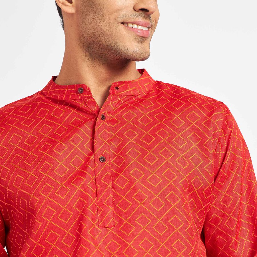 Printed Regular Kurta, Red, large image number null