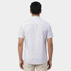 Men's White Cotton Spread Collar Slim Fit Casual Shirt, White, small