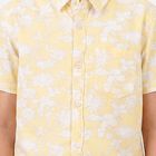 Boys Yellow Cotton Floral Printed Casual Shirt, Yellow, small