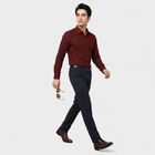 Men's Wine Slim Fit Formal Shirt, वाइन, small