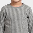 Boys' Grey Long Sleeve Thermal, Melange Mid Grey, small