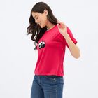 Ladies'Round Neck T-Shirt, Fuchsia, small image number null