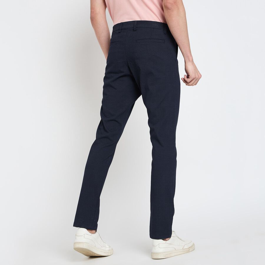 Men's Slim Fit Casual Trousers , Navy Blue, large image number null