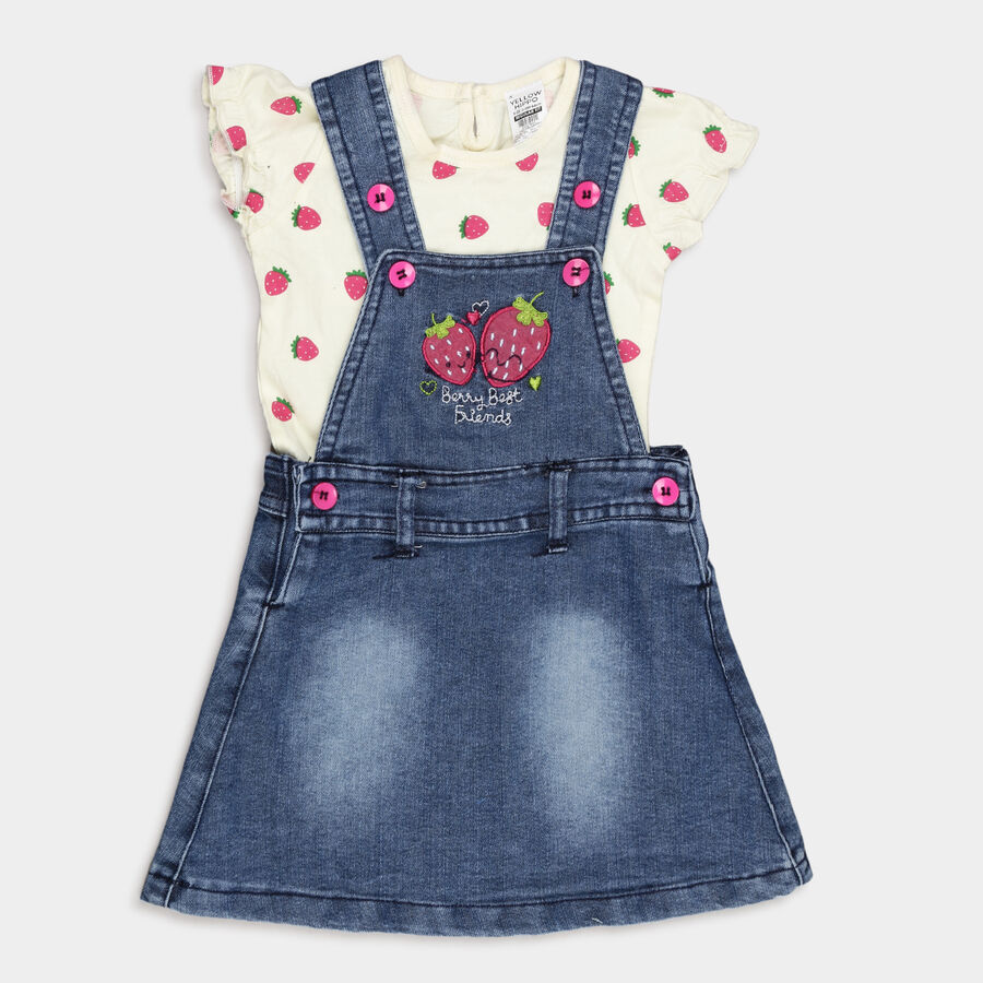 Infants Printed Skirt Top Set, Yellow, large image number null