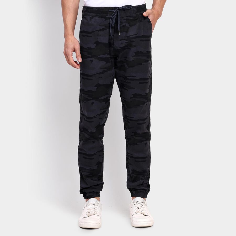Men's Slim Fit Casual Trousers, Mid Blue, large