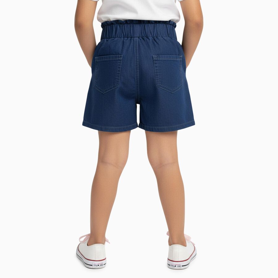 Girls' Shorts, मध्यम नीला, large