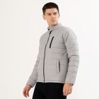 Men's Light Grey High Neck Casual Jacket, Light Grey, small image number null