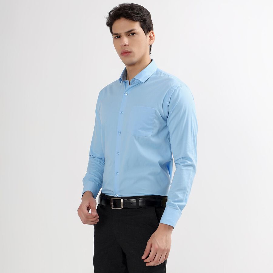 Men's 100% Cotton Formal Shirt , Mid Blue, large image number null