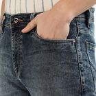 Men's Stonewashed Blue Slim Fit Stretchable Jeans, गहरा नीला, small image number null