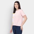 Ladies' 100% Cotton Round Neck T-Shirt , Light Pink, small