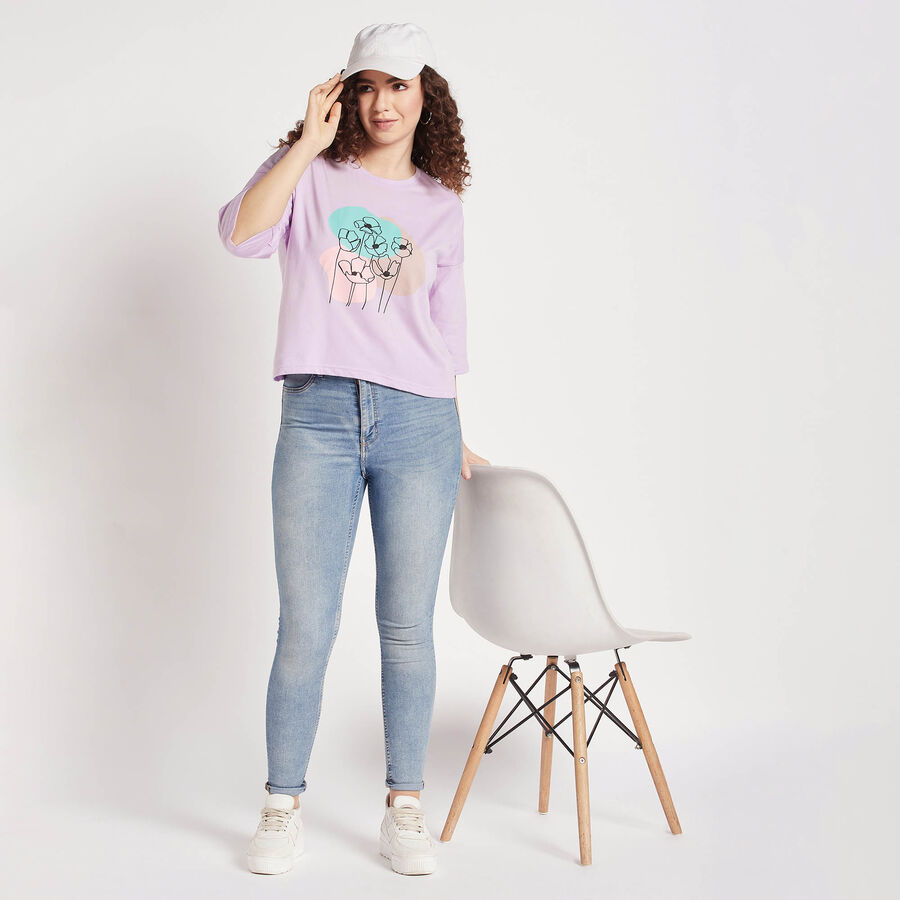 Round Neck T-Shirt, Lilac, large image number null