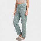 Women's Green Straight-Fit All-Over Print Lounge Pyjama, हल्का हरा, small