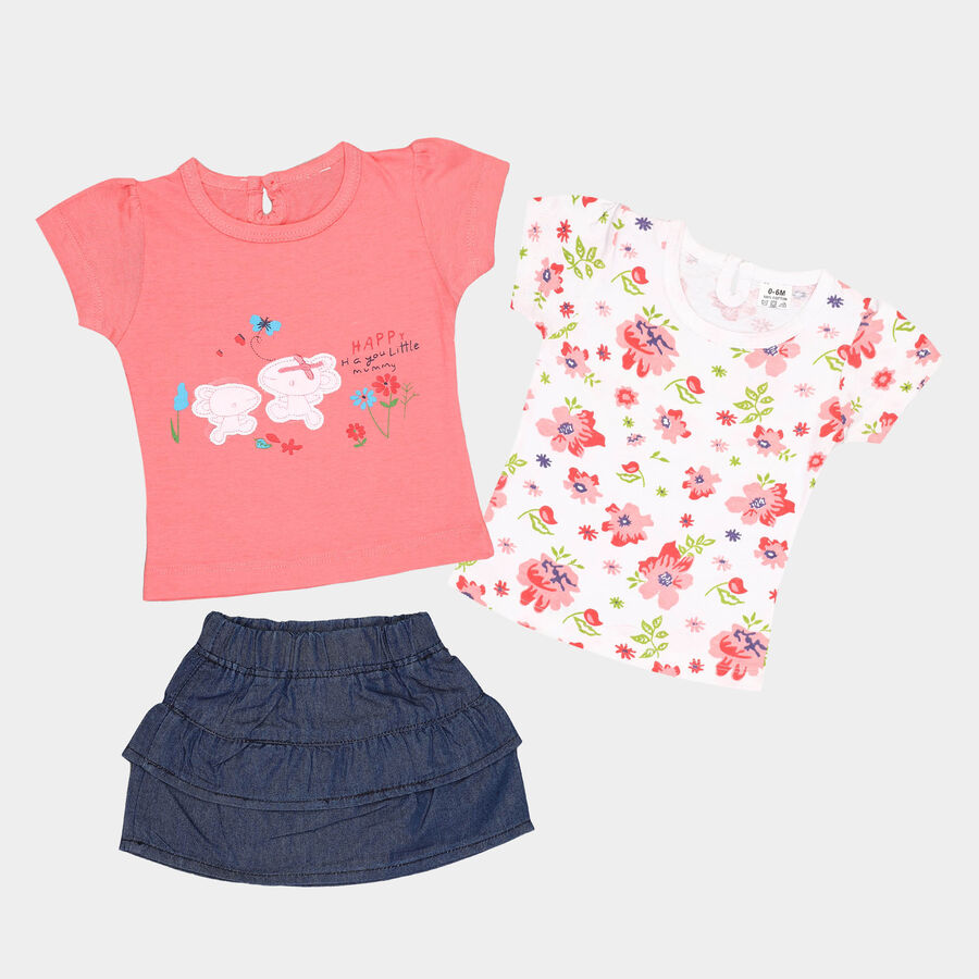 Infants Skirt Top Set, Light Pink, large image number null