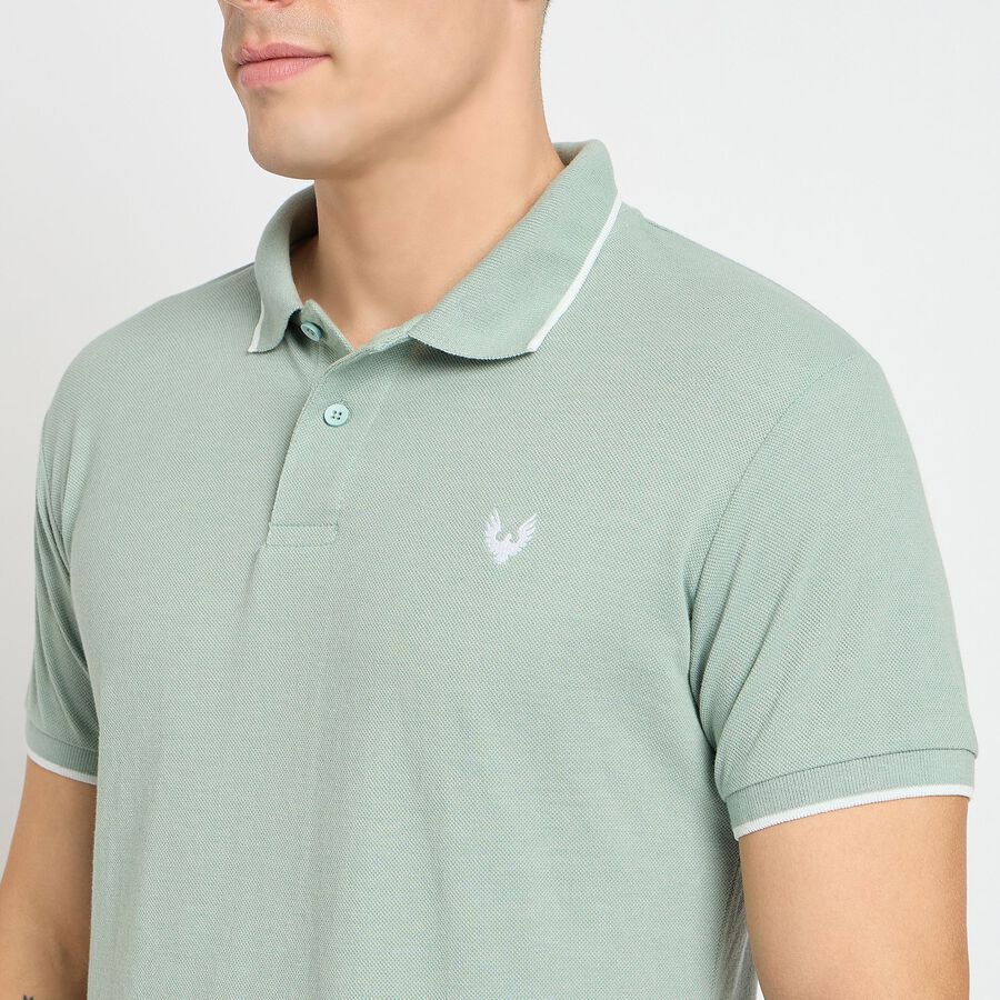 Men's Collared Half Sleeves T-Shirt, Aqua, large image number null