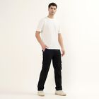 Men's Rich Eggshell White Round Neck Minimalist T-Shirt, White, small