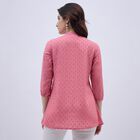 Women's Pink Embroidered Mandarin Collar Kurta, गुलाबी, small image number null